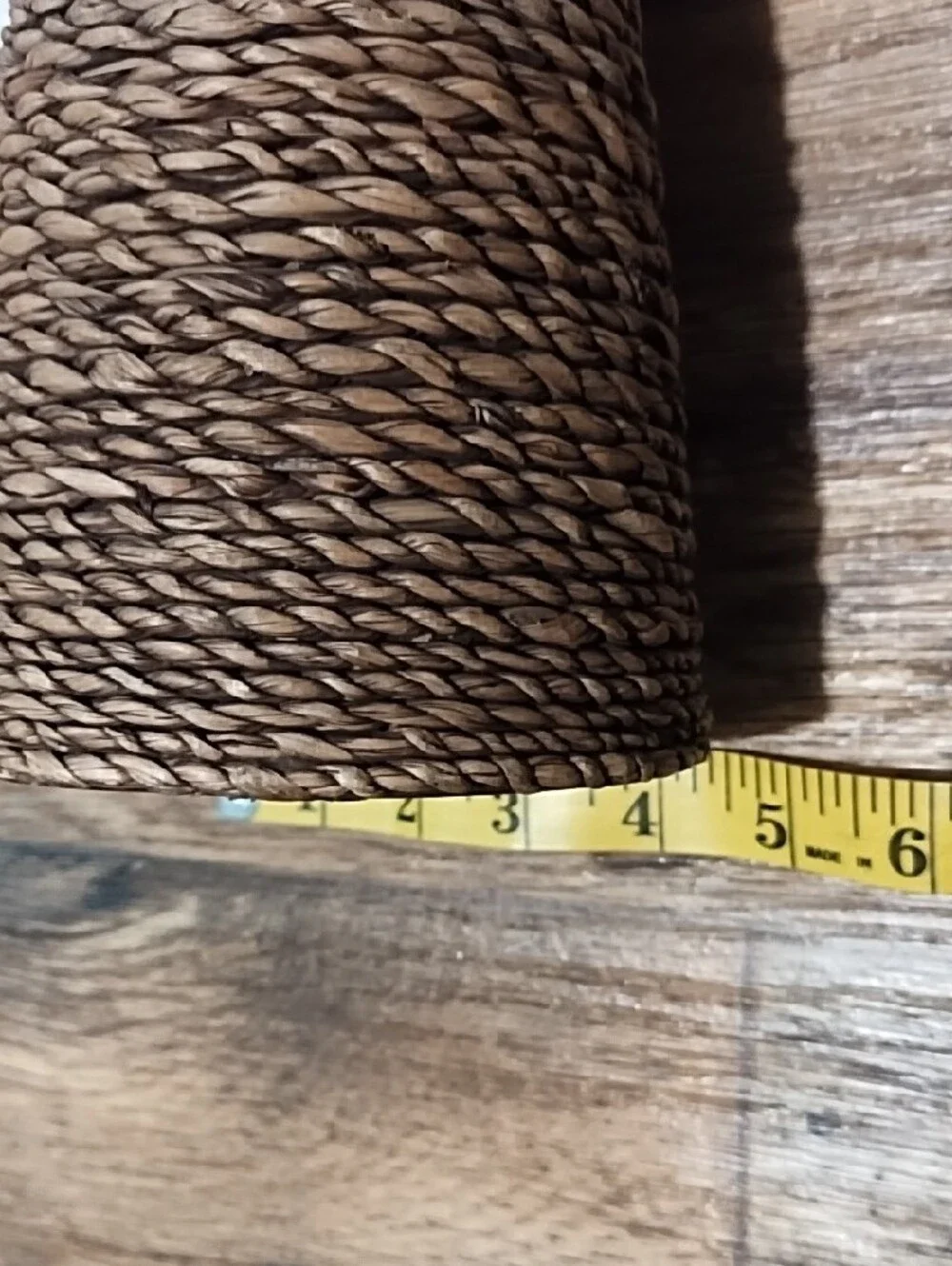 Target Brown and Natural Twine Wrapped Candle Holder VGC. Heavy.